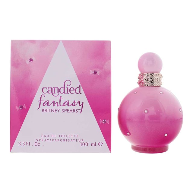 Britney Spears Fantasy Candied is a Floral Fruity Gourmand fragrance for women, launched in 2024. This scent opens with a fun and nostalgic blend of Bubble Gum, juicy Strawberry, and zesty Orange, creating a bright and cheerful introduction. The heart blooms with exotic Hibiscus, elegant Jasmine Sambac, and delicate Lily of the Valley, adding a fresh and floral touch. As it settles, the fragrance reveals a decadent base of Cupcake, soft Musk, and creamy Sandalwood, leaving a warm and irresistible trail. Perfect for those who love a fun, sweet, and feminine fragrance with a gourmand twist.