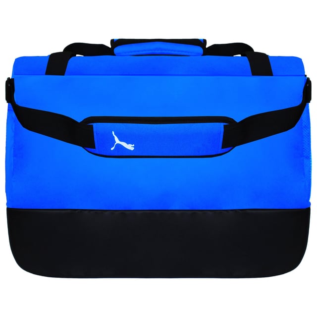 The Puma TeamGoal 23 Black/Blue Hardcase Bag is an excellent choice for athletes who need a reliable and protective bag for their gear. Whether you're heading to a match, training session, or even traveling, this bag is built to keep your equipment safe while offering ample storage space. The hardcase design offers superior protection from bumps and impacts, so you can rest assured that your gear will stay in top condition.
Key Features:
Hardcase Protection: 

The hard shell exterior ensures that your equipment is protected from any rough handling or impacts, which is ideal for transporting delicate or important gear.


Spacious Storage: 

With a generous main compartment, this bag has plenty of space for all your essentials, including clothes, boots, balls, and accessories. There are also additional side pockets to keep smaller items organized.


Durable and Stylish: 

Made from durable materials, this bag is built to withstand wear and tear. The sleek black and blue color combination gives it a modern, sporty look, perfect for any athlete who wants to showcase their style.


Comfortable Carrying: 

The bag is equipped with adjustable shoulder straps and a carry handle, making it easy to carry whether you're rushing to the field or traveling to a tournament.