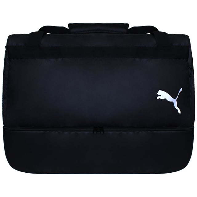 The Puma TeamGoal 23 Black Hardcase Bag is designed for athletes who need a durable and secure way to transport their gear. Built with high-quality materials and offering excellent storage options, this hardcase bag provides the ultimate protection for your equipment while maintaining a sleek, sporty appearance. Whether you're traveling for a match, practice, or training session, this bag ensures that your gear stays safe and organized.
Key Features:
Hardcase Design: 

The hardcase structure provides robust protection for your gear, keeping everything inside safe from impacts, rough handling, or accidental drops during travel.


Spacious Storage: 

The large main compartment offers ample space to store your football equipment, clothing, shoes, and more. It is designed to hold everything you need without being too bulky.


Durable Construction: 

Made with high-quality, rugged materials, this bag is built to last, offering excellent durability to withstand the demands of active use and frequent travel.


Multiple Pockets: 

Equipped with side zip pockets and a front compartment, the bag offers additional storage for smaller items like keys, a phone, or personal essentials, keeping them organized and easily accessible.


Comfortable Carrying Options: 

The bag features adjustable padded shoulder straps for a comfortable, custom fit, as well as reinforced carry handles for easy lifting and carrying.