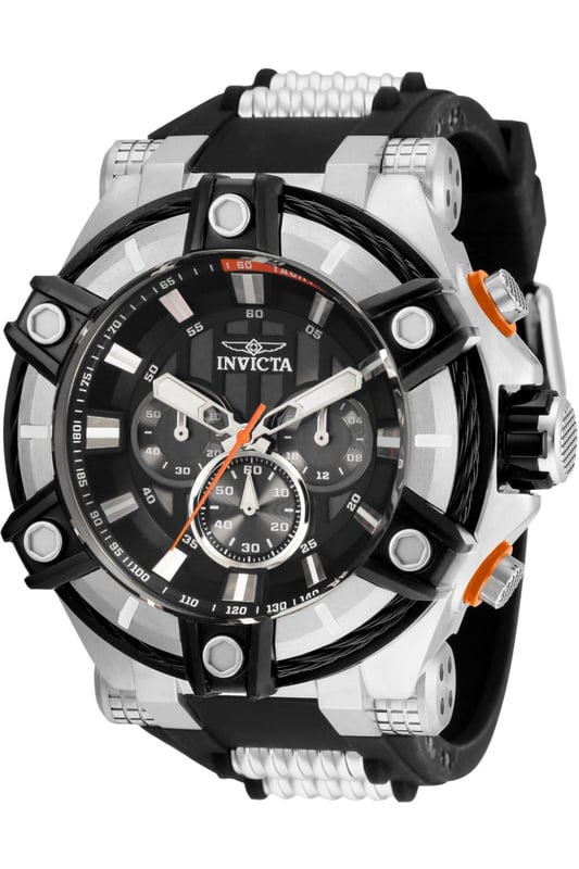 El Invicta 35547 tiene una caja de acero inoxidable de 52 millimetros con una esfera negro.
Esta modelo funciona con un movimiento de Cuarzo preciso.
Resistencia a la presión de aqua de 10 bares.
Este modelo es parte de la colección Invicta Bolt.

2 años de garantía Invicta.