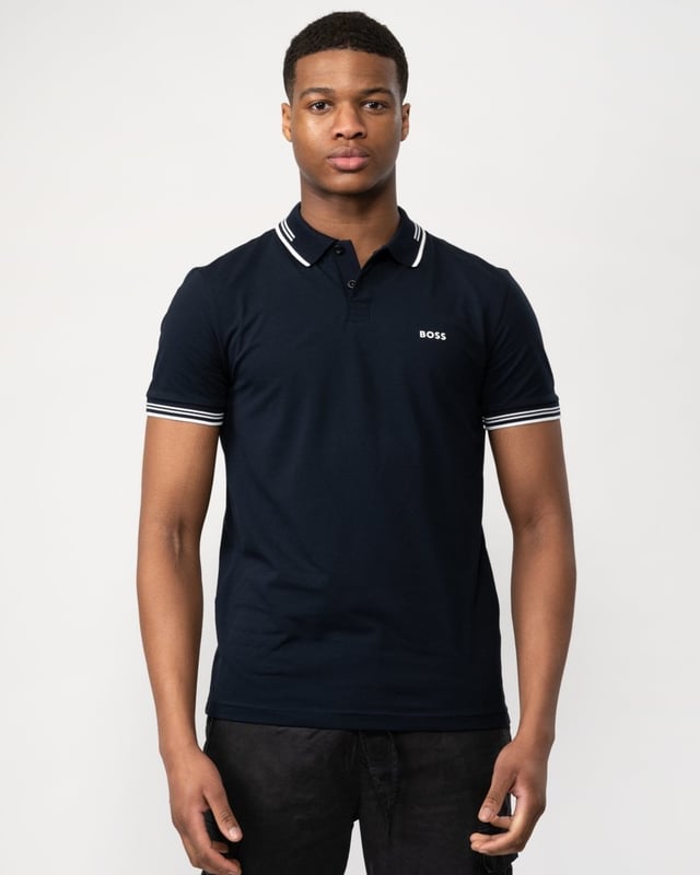 A contemporary polo shirt cut to a defined fit by BOSS Menswear, created in stretch cotton with contrast stripes and branding.

Slim fit
Flat-knit collar
Number of buttons: 2
Short sleeves
Flat-knit cuffs
Standard length
92% Cotton, 8% Elastane

50506193