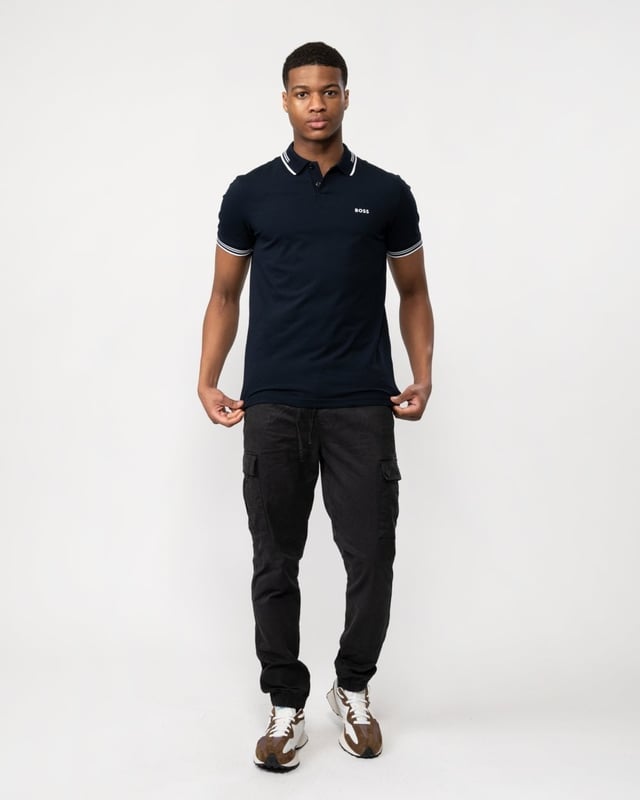 A contemporary polo shirt cut to a defined fit by BOSS Menswear, created in stretch cotton with contrast stripes and branding.

Slim fit
Flat-knit collar
Number of buttons: 2
Short sleeves
Flat-knit cuffs
Standard length
92% Cotton, 8% Elastane

50506193
