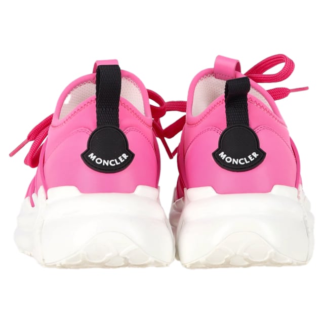 VINTAGE, RRP AS NEW
 The Moncler Lunarove Lace-Up Sneakers in Pink Neoprene bring a fresh, sporty edge to your footwear collection with their soft pink neoprene construction and sleek, contemporary design. Featuring the brand's signature logo detailing and a comfortable lace-up closure, these sneakers offer both style and functionality for everyday wear. The vibrant pink hue adds a playful pop to any outfit, making them a statement piece that stands out. Pair them with a casual oversized sweatshirt and joggers for a laid-back, fashion-forward look, or dress them up with a mini skirt for a chic, unexpected twist.

Moncler Lunarove Lace-Up Sneakers in Pink Neoprene

Condition: Very good
Signs of wear: Minor signs of wear
Packaging: Box
Color: Pink 
Material: Neoprene
Size: EU | 38
Measurements: Heel height: 500; Insole length: 320
SKU: NAPPUGBSH458840W