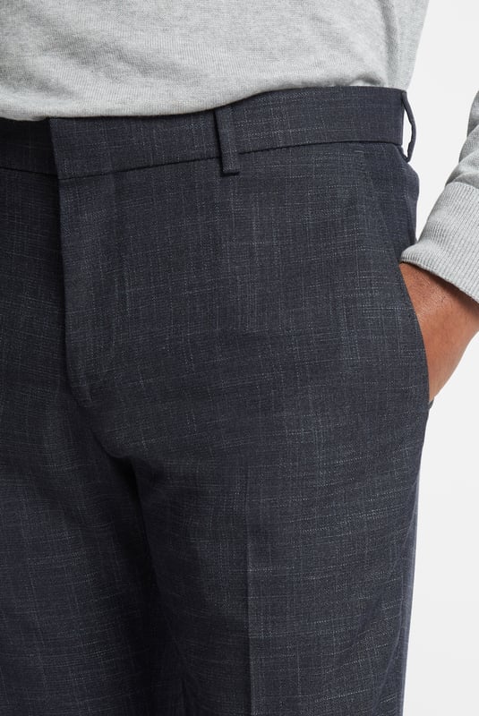 Charcoal Scratch Trousers. 75% Polyester 23% Viscose 2% Elastane