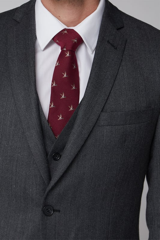 Texture Tailored Suit Jacket by Racing Green. This textured suit by Racing Green is a stylish wool blend suit for any occasion.  With notch lapels, a two button fastening and a tailored fit, this men's suit jacket and trousers makes up the perfect wardrobe for any occasion, inspired by a true best of British profile. Ideal for a man on the go, the Racing Green collection is based upon performance. Durability, stylish cuts and a fine, tailored fit make the name a legend in contemporary, subtle suits that are ideal to make an impression - inspired by classic best of British menswear for a heritage profile.
