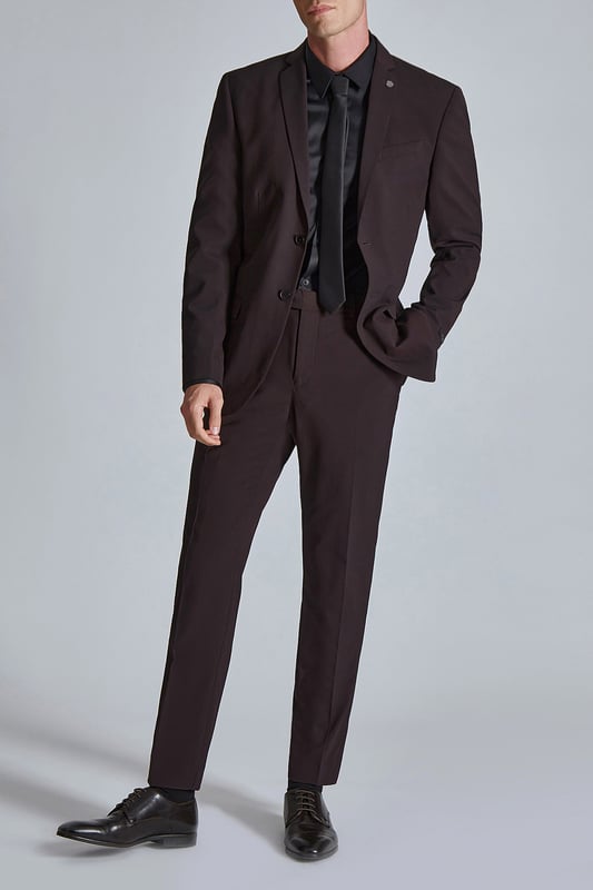 Make a statement at your next event with Ted Baker''s burgundy suit jacket. Cut in a slim fit for a contemporary feel, then finished with Ted''s signature magnolia lining and lapel pin. Pair this with the matching suit trouser.