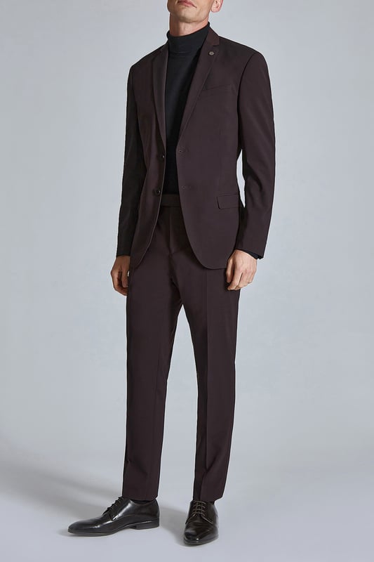 Make a statement at your next event with Ted Baker''s burgundy suit jacket. Cut in a slim fit for a contemporary feel, then finished with Ted''s signature magnolia lining and lapel pin. Pair this with the matching suit trouser.