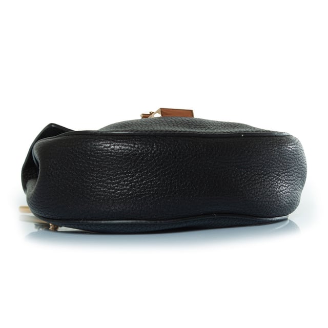 VINTAGE, RRP AS NEW
Chloe, black leather drew bag. The item is in very good condition. 
 CONDITION: very good condition

SIZE: small

MEASUREMENTS: height 17 cm, width 19 cm, depth cm, height handle 6 cm, length strap 106 cm

MATERIAL: grained leather

CARE: specialist leather treatment

COLOR: black, gold Measurments:  width: 190 mm height: 170 mm strap length: 1060 mm