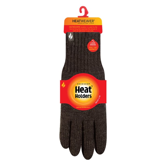 Heat Holders Mens Knitting Patterns Gloves: These mens Heat Holders knitted thermal Gloves will have you well and truly covered when using them for casual wear, they are super warm as well as stylish. They are lined with a fabulous extra warm fur-like plush insulating lining, called Heatweaver, that is even more effective at holding warm air close to the skin. This silky, soft fleece lining doesn't just feel luxuriously plush and cuddly, it also assures you of cosy fingers in the harsh winter. The Gloves come in 3 different fashion styles with 10 colour options to choose between all of them. Patterns to choose between include striped Gloves, nordic Gloves and fair isle pattern Gloves, making them suitable for any outfit choice. Product Details: - 1 pair - 2 sizes - 2 patterns / 5 colours - Heatweaver lining - Heat Holders Yarn - Elasticated Wrist - Lining: 100% Polyester. Material Composition (Outer): Karlstad - 77% Acrylic, 22% Polyester, 1% Elastane Bergen - Black - 80% Acrylic, 13% Polyester, 1% Elastane Bergen - Navy - 97% Acrylic, 2% Polyester, 1% Elastane Bergen - Charcoal - 56% Acrylic, 43% Polyester, 1% Elastane Thames - 77% Acrylic, 22% Polyester, 1% Elastane