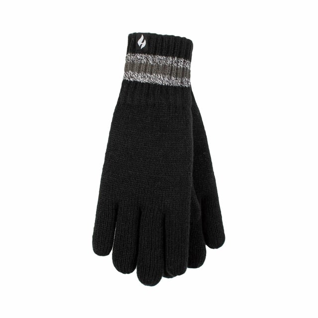 Guantes térmicos de punto Heat Holders para hombre: Estos hombres Heat Holders de punto guantes térmicos tendrá bien y verdaderamente cubierto cuando se utiliza para la ropa de sport, que son super caliente, así como con estilo. Están forrados con un fabuloso forro aislante de felpa extra cálido, llamado Heatweaver, que es aún más eficaz en la celebración de aire caliente cerca de la piel. Este forro polar suave y sedoso no sólo proporciona un tacto lujoso y mimoso, sino que también garantiza unos dedos cómodos en el crudo invierno. Los guantes vienen en 3 estilos de moda diferentes con 10 opciones de color para elegir entre todos ellos. Los diseños a elegir incluyen guantes a rayas, guantes nórdicos y guantes con estampado de islas, lo que los hace adecuados para cualquier atuendo. Detalles del producto: - 1 par - 2 tallas - 2 diseños / 5 colores - Forro Heatweaver - Hilo Heat Holders - Puño elástico - Forro: 100% Poliéster. Composición del material (exterior): Karlstad - 77% Acrílico, 22% Poliéster, 1% Elastano Bergen - Negro - 80% Acrílico, 13% Poliéster, 1% Elastano Bergen - Azul marino - 97% Acrílico, 2% Poliéster, 1% Elastano Bergen - Carbón - 56% Acrílico, 43% Poliéster, 1% Elastano Támesis - 77% Acrílico, 22% Poliéster, 1% Elastano