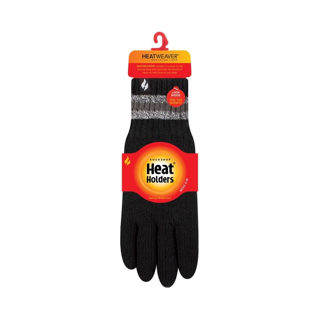 Guantes térmicos de punto Heat Holders para hombre: Estos hombres Heat Holders de punto guantes térmicos tendrá bien y verdaderamente cubierto cuando se utiliza para la ropa de sport, que son super caliente, así como con estilo. Están forrados con un fabuloso forro aislante de felpa extra cálido, llamado Heatweaver, que es aún más eficaz en la celebración de aire caliente cerca de la piel. Este forro polar suave y sedoso no sólo proporciona un tacto lujoso y mimoso, sino que también garantiza unos dedos cómodos en el crudo invierno. Los guantes vienen en 3 estilos de moda diferentes con 10 opciones de color para elegir entre todos ellos. Los diseños a elegir incluyen guantes a rayas, guantes nórdicos y guantes con estampado de islas, lo que los hace adecuados para cualquier atuendo. Detalles del producto: - 1 par - 2 tallas - 2 diseños / 5 colores - Forro Heatweaver - Hilo Heat Holders - Puño elástico - Forro: 100% Poliéster. Composición del material (exterior): Karlstad - 77% Acrílico, 22% Poliéster, 1% Elastano Bergen - Negro - 80% Acrílico, 13% Poliéster, 1% Elastano Bergen - Azul marino - 97% Acrílico, 2% Poliéster, 1% Elastano Bergen - Carbón - 56% Acrílico, 43% Poliéster, 1% Elastano Támesis - 77% Acrílico, 22% Poliéster, 1% Elastano