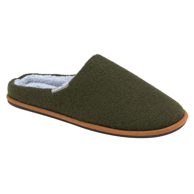 Dunlop - Men’s Plush Lined Mule Slippers With Memory Foam: Introducing Dunlop Men’s Plush Lined Slippers. A perfect blend of style, comfort, and durability. These men's slippers feature a classic warm fleece interior lining, providing a luxuriously soft feel. The memory foam padding ensures an exceptionally comfortable experience, creating a soft and supportive buffer between your feet and the floor. The cushioned insole provides an extra layer of comfort, making these slippers supremely soft for your relaxation. Designed with a hard-wearing traction rubber sole, these slippers offer increased comfort and protection. . Originating as a tyre manufacturer, Dunlop began its association with indoor footwear in the 1960s when its Lancashire based factory began producing high quality slippers with rubber soles, utilising the smart technology originally designed for their pioneering tyres. The Dunlop brand has an enviable reputation which extends to its slipper and casual footwear range. . Made from 100% Textile Upper with a rubber sole, there are 6 colours: Black, Navy, Dark Grey, Light Grey, Burgundy & Khaki. The slippers are available in sizes 7-12 UK. They are hand wash or a low temperature machine wash. Extra Product Details: Dunlop Men’s Mule Slippers Plush Fluffy Lining Memory Foam Padding Hard Traction Rubber Sole Soft & Comfortable Dunlop Branded Available From Sizes 7-11 UK