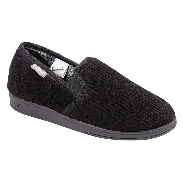 Dunlop - Men’s Tartan Lined Slippers With Memory Foam: Introducing Dunlop Men’s Tartan Lined Slippers. A perfect blend of style, comfort, and durability. These men's slippers feature a classic tartan print lining, providing a touch of sophistication to your loungewear. The memory foam padding ensures an exceptionally comfortable experience, creating a soft and supportive buffer between your feet and the floor. The cushioned insole provides an extra layer of comfort, making these slippers supremely soft for your relaxation. Designed with a hard-wearing traction rubber sole, these slippers offer increased comfort and protection. The Dunlop brand has an enviable reputation which extends to its slipper and casual footwear range. Offering the consumer a creative and inspired range of footwear with emphasis being placed on creative trims, innovative fabrics and outstanding comfort. Made from 100% Textile Upper with a rubber sole, there are 5 colours: Black, Navy, Brown, Burgundy & Charcoal. The slippers are available in sizes 7-12 UK. They are hand wash or a low temperature machine wash. Extra Product Details: Dunlop Men’s Slippers Tartan Print Lining Memory Foam Padding Hard Traction Rubber Sole Soft & Comfortable Dunlop Branded Available From Sizes 7-11 UK 5 Colour Options Machine Washable