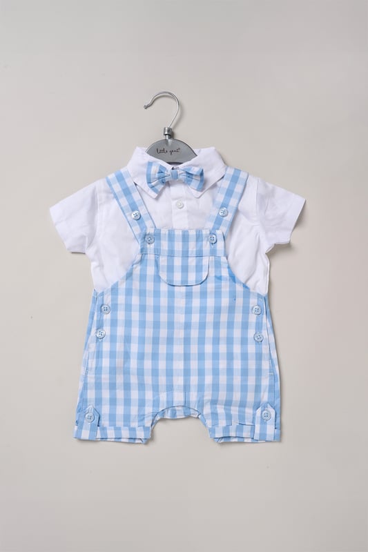 Dress your little one in style with this adorable bodysuit shirt and dungarees set by Little Gent. Complete with a charming bowtie, this outfit is perfect for any occasion. Designed with playful charm and practicality in mind, it’s an ideal choice to keep your little one looking dapper all day long.