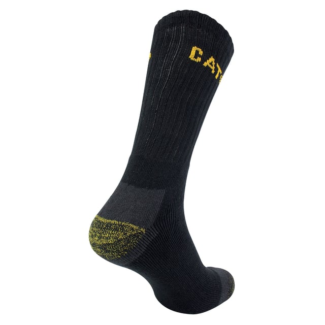 CAT - Paquete de 4 Calcetines de Trabajo Premium para Hombre: Los calcetines CAT Work Premium son una mezcla revolucionaria de confort, protección y durabilidad diseñados para redefinir su experiencia en el trabajo diario. Estos calcetines son un testimonio de calidad sin concesiones, diseñados para satisfacer las rigurosas exigencias de las actividades extenuantes y atender a las personas que confían en el apoyo inquebrantable de sus pies. Aumente su comodidad con un diseño vanguardista que incorpora un acolchado estratégico en las zonas del talón y la puntera. La precisión se une a la perfección con puntos de alineación meticulosamente colocados en la puntera y el talón, que garantizan un posicionamiento correcto y evitan que el exceso de tejido cause irritaciones durante un uso prolongado. Diseñados para ser prácticos, estos calcetines están disponibles en 3 colores: Negro, Azul Marino y Carbón y están disponibles en 3 tallas: 6-9 UK, 9-11 UK & 12-14 UK. Están fabricados con un 73% de algodón, un 26% de poliéster y un 1% de elastano, y se pueden lavar a máquina a 40 ºC. Detalles adicionales del producto: Paquete de 4 calcetines de trabajo CAT de primera calidad Fibras de algodón peinado resistentes y duraderas 3 opciones de color Tejido suave y duradero Talón y puntera acolchados Ideal para botas con puntera de acero 73% Algodón, 26% Poliéster, 1% Elastano Lavables a máquina