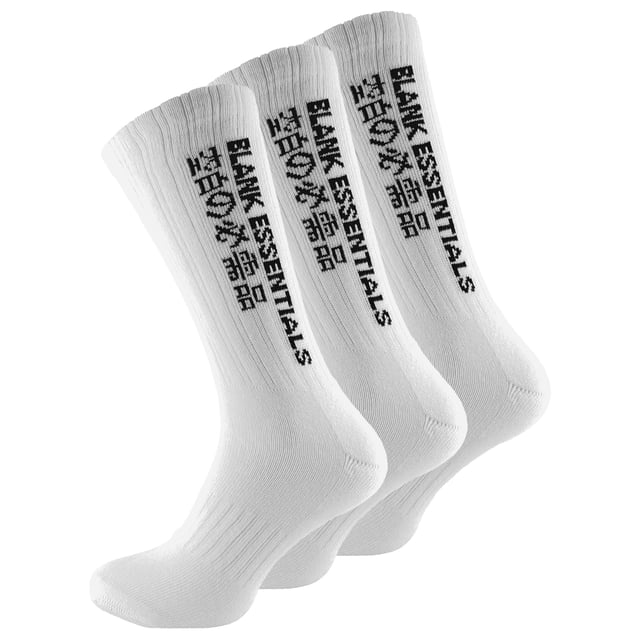 BLANK ESSENTIALS 3 Pack Cotton Socks: Step into a world of unmatched comfort and subtle style with the BLANK ESSENTIALS 3 Pack Cotton Socks. Specially designed to fit a range of shoe sizes, these crew socks effortlessly complement both your casual and official outfits, becoming an essential component of your wardrobe. Revel in the luxurious comfort these socks bring, an indispensable item for every discerning gentleman. BLANK ESSENTIALS socks are meticulously crafted to inject a wave of comfort into your daily grind. Featuring a harmonious blend of softness, breathability, and gentle support, these socks are poised to accompany you through all seasons. Made from a premium mix of 78% cotton, 11% polyamide, 9% polyester, and 2% elastane, they fit snugly into sizes 7-11 UK. The BLANK ESSENTIALS 3 Pack Cotton Socks boast several features. Their cushioned foot and smooth toe seams are signs of thoughtful design aimed at maximizing your comfort. Moreover, the easy stretch, non-binding rib ensures a perfect fit without restricting circulation. Whether you choose the classic white, sleek black, or the assorted colours pack, these socks are bound to elevate your daily comfort to new heights. Extra Product Information: - Supremely soft and comfortable - Made with high-quality materials - Easy stretch for a perfect fit - Non-binding for all-day comfort - Available in versatile colour options - Suitable for sizes 7-11 UK - Ideal for both casual and formal occasions - A must-have staple for the modern man