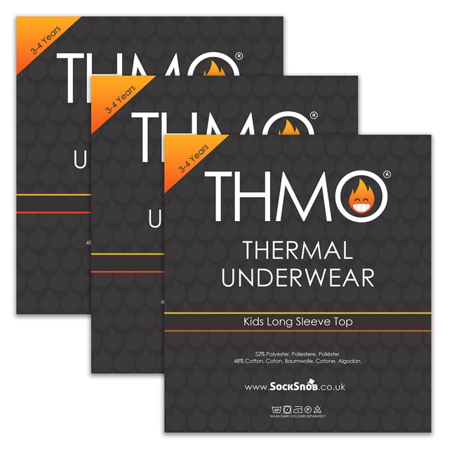 THMO - 3 Pack Multipack Kids Long Sleeved Thermal Top: Keep your child warm and comfortable with the THMO Kids Long Sleeved Thermal Top. Perfect for both outdoor activities and lounging at home, this set offers warmth without overheating. Made from soft, breathable, and lightweight fabric, it ensures insulation while keeping your little one cosy. The long-sleeved thermal top offers a comfortable fit, allowing easy movement whether worn alone or layered under other clothes. The thermal top is designed to keep your child at the perfect temperature, whether they’re playing outdoors, hiking, skiing, or relaxing indoors. Available in classic Black and White, it’s easy to match with any outerwear for versatile styling. Available in five sizes: 3-4 Years, 5-6 Years, 7-8 Years, 9-11 Years, and 12-13 Years, the set fits various body types. The multipack offers great value with three long-sleeved thermal tops in each pack. Extra Product Details: Material: Soft breathable fabric Sizes: 3-4 Years, 5-6 Years, 7-8 Years, 9-11 Years, 12-13 Years Colours: Black, White Includes: 3 x Thermal tops Machine washable. Perfect for keeping your child warm and comfortable, whether indoors or outdoors, during colder weather.