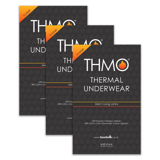 THMO - 3 Pack Multipack Mens Thermal Long Johns: Stay warm and comfortable with the THMO Mens Thermal Long Johns. This 3-pack multipack offers essential warmth and comfort for colder weather, made from soft, breathable, and lightweight fabric. The long johns provide excellent insulation without overheating, perfect for outdoor activities or lounging indoors. The elastic waistband ensures a secure fit, offering flexibility and comfort for any activity. Whether you're hiking, skiing, or relaxing at home, these long johns will keep you warm and cosy all day long. The simple Black and White colours allow easy pairing with other clothes for effortless style. Available in four sizes: Medium, Large, X-Large, and XX-Large, the long johns are designed to fit various body types. Stock up with this multipack for extra convenience and value. Extra Product Details: Material: Soft breathable fabric Sizes: Medium, Large, X-Large, XX-Large Colours: Black, White Includes: 3 pairs of thermal long johns Elastic waistband for secure fit Machine washable. Ideal for keeping warm and comfortable during colder weather, whether you're at home or on the go.
