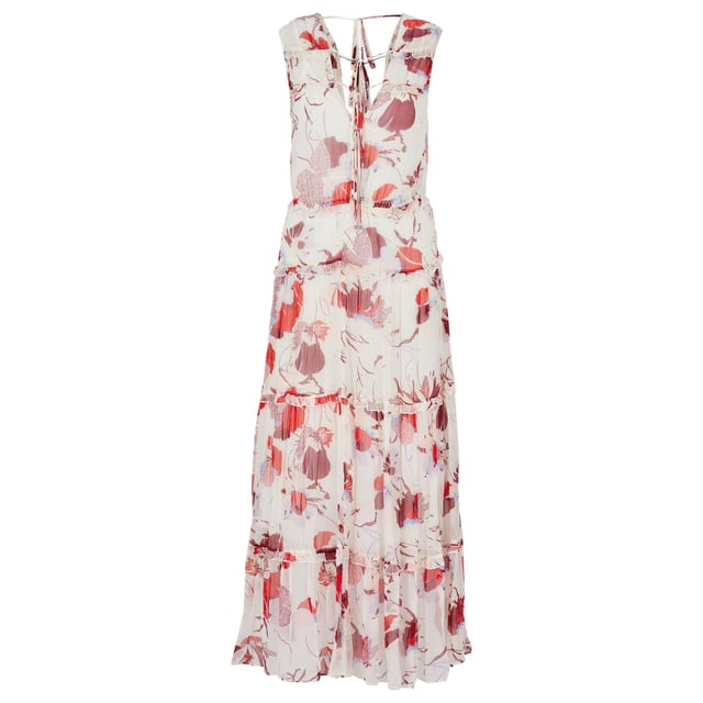 Boss Dabeata Dress in multi colour.- Slit neckline with tie details at front and back.- Sleeveless.- Elasticated waistband.- Dividing seams with ruffle trim.- Detachable slip.- All-over floral pattern.- Flowing fabric with crinkle effect.- Flared cut.- Ref: 50487628962