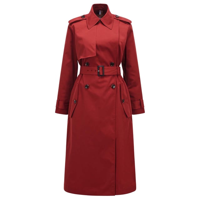 moderne trenchcoat -- waterafstotend -- klassieke trench details -- gedeeltelijk gevoerd met logo jaquard voering -- iconische streepband aan binnenkant halslijn