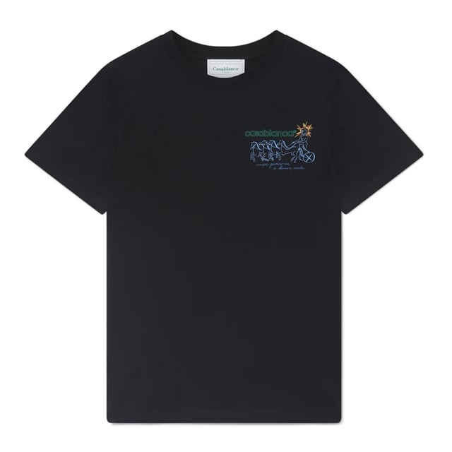 The Pentathlon t-shirt is a short-sleeved screen-printed design crafted from a jersey cotton fabric featuring the house's seasonal artwork inspired by ancient Greece, presenting as a free-hand sketch. Completed with a classic crew neck.