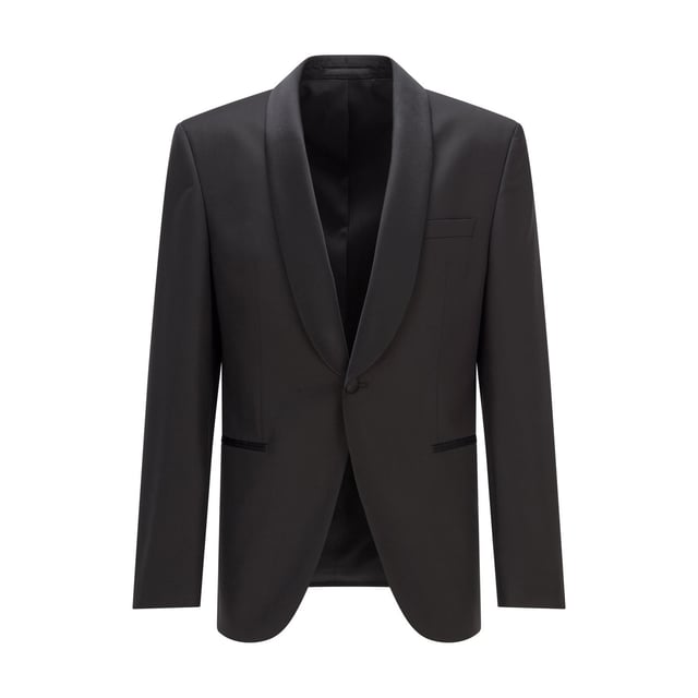 Men's Boss Jefron Blazer Jacket.- Shawl lapels.- Single button fastening.- Welt pockets.- Inside jet pockets.- Kissing buttons on the cuff.- No vent.- Fully lined.- Regular fit.- Main material: 100% Virgin Wool. Lining: 52% Acetate, 48% Viscose. Facing: 100% Silk. Sleeve lining: 100% Viscose. Ref: 50379909001.