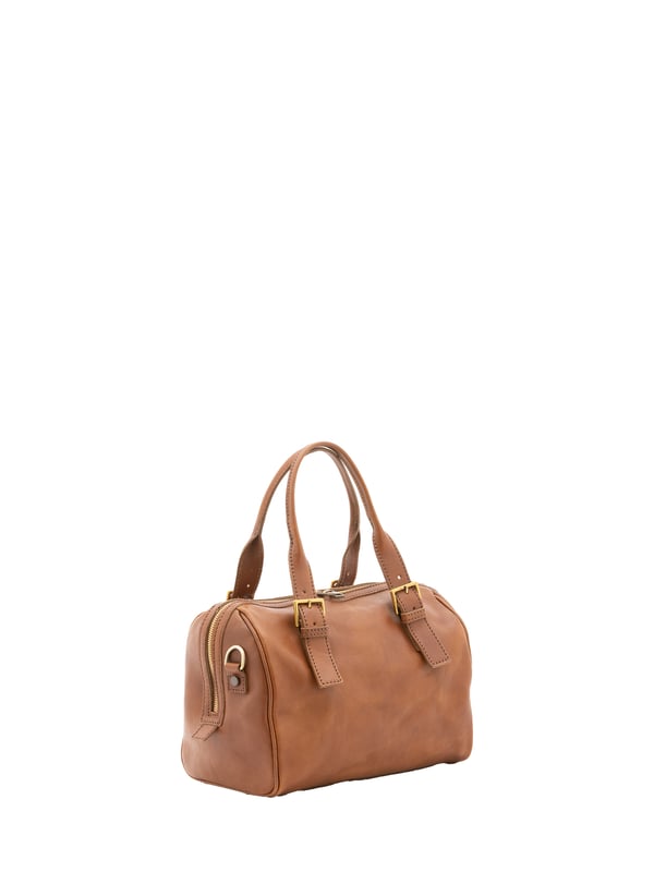 Bolsa baúl unisex. El cierre es con cremallera. Los bolsillos internos son uno con cremallera. Los bolsillos externos están ausentes. La bandolera es ajustable en piel. El asa es regulable en piel. Hay un compartimento interno. El material exterior es 100% Piel Auténtica. Internamente está forrado en algodón. Medidas: 29x27x13 cm. Hecho en Italia