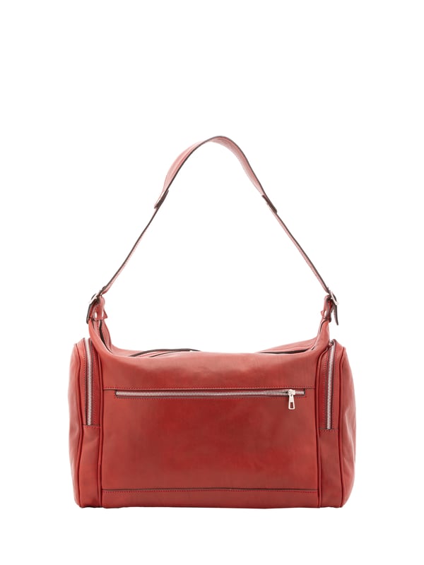 Alessia Firenze Reisetasche Unisex Unisex-Reisetasche mit Reißverschluss. eine mit Reißverschluss-Innentaschen. eine Fronttasche mit Reißverschluss und zwei seitliche Außentaschen mit Reißverschluss. verstellbarer und abnehmbarer Schultergurt aus Leder. fehlender Griff. ein Innenfach. Außenmaterial. Innen mit Baumwolle gefüttert. Maße: 45x35x23 cm. Hergestellt in Italien