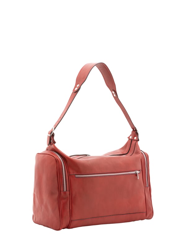 Alessia Firenze Reisetasche Unisex Unisex-Reisetasche mit Reißverschluss. eine mit Reißverschluss-Innentaschen. eine Fronttasche mit Reißverschluss und zwei seitliche Außentaschen mit Reißverschluss. verstellbarer und abnehmbarer Schultergurt aus Leder. fehlender Griff. ein Innenfach. Außenmaterial. Innen mit Baumwolle gefüttert. Maße: 45x35x23 cm. Hergestellt in Italien