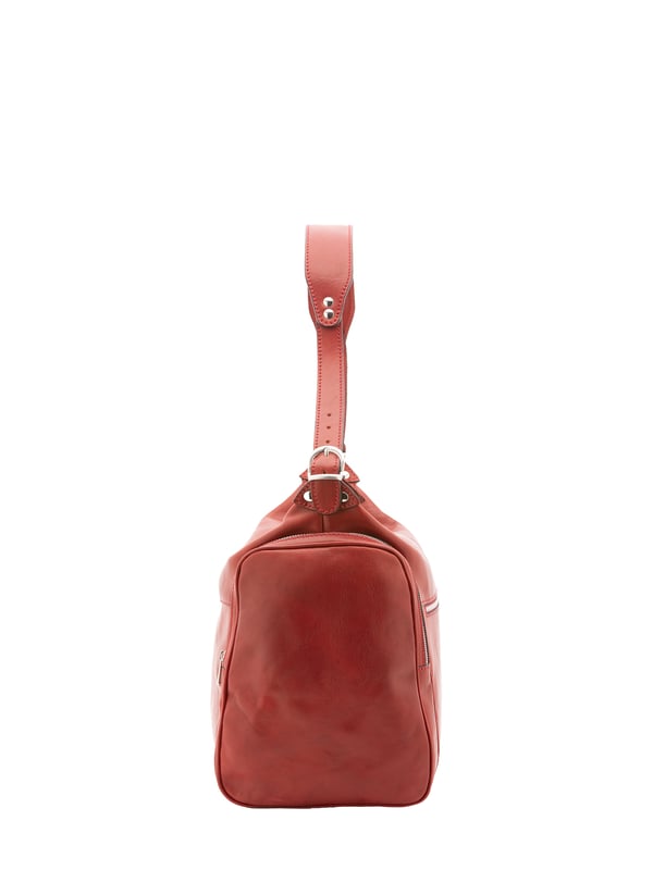 Alessia Firenze Reisetasche Unisex Unisex-Reisetasche mit Reißverschluss. eine mit Reißverschluss-Innentaschen. eine Fronttasche mit Reißverschluss und zwei seitliche Außentaschen mit Reißverschluss. verstellbarer und abnehmbarer Schultergurt aus Leder. fehlender Griff. ein Innenfach. Außenmaterial. Innen mit Baumwolle gefüttert. Maße: 45x35x23 cm. Hergestellt in Italien