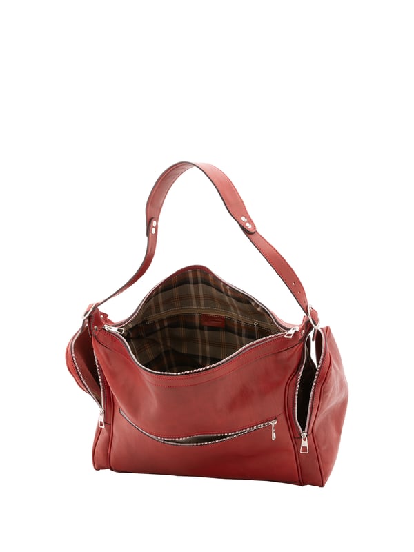 Alessia Firenze Reisetasche Unisex Unisex-Reisetasche mit Reißverschluss. eine mit Reißverschluss-Innentaschen. eine Fronttasche mit Reißverschluss und zwei seitliche Außentaschen mit Reißverschluss. verstellbarer und abnehmbarer Schultergurt aus Leder. fehlender Griff. ein Innenfach. Außenmaterial. Innen mit Baumwolle gefüttert. Maße: 45x35x23 cm. Hergestellt in Italien