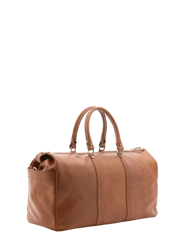 Alessia Firenze Reisetasche Unisex Unisex-Reisetasche mit Reißverschluss. eine Innentasche mit Reißverschluss und eine offene. fehlende Außentaschen. verstellbarer und abnehmbarer Schultergurt aus Leder. im Ledergriff. ein Innenfach. Außenmaterial. Innen mit Baumwolle gefüttert. Maße: 50x35x20 cm. Hergestellt in Italien