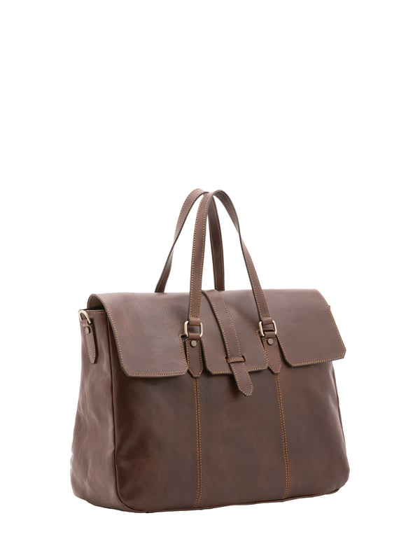 Unisex-Reisetasche mit Reißverschluss. eine Innentasche mit Reißverschluss und eine offene. fehlende Außentaschen. fehlender Schultergurt. im Ledergriff. ein Innenfach.  Außenmaterial. Innen mit Baumwolle gefüttert. Maße: 40x61x18 cm. Hergestellt in Italien