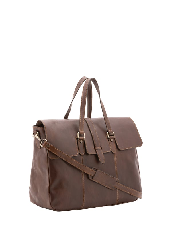 Unisex-Reisetasche mit Reißverschluss. eine Innentasche mit Reißverschluss und eine offene. fehlende Außentaschen. fehlender Schultergurt. im Ledergriff. ein Innenfach.  Außenmaterial. Innen mit Baumwolle gefüttert. Maße: 40x61x18 cm. Hergestellt in Italien