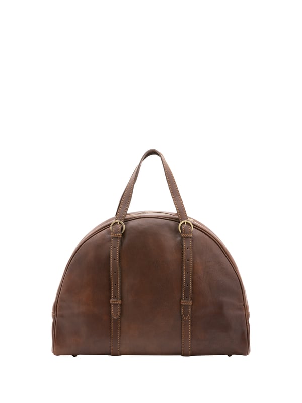 Alessia Firenze Bolsa de viaje Unisexo Bolsa de viaje unisex. El cierre es con cremallera. Los bolsillos internos son uno con cremallera. Los bolsillos externos están ausentes. Falta la correa para el hombro. El mango es de piel. Hay un compartimento interno. El material exterior es 100% Piel Auténtica. Internamente está forrado en algodón. Medidas: 47x34x22 cm. Hecho en Italia