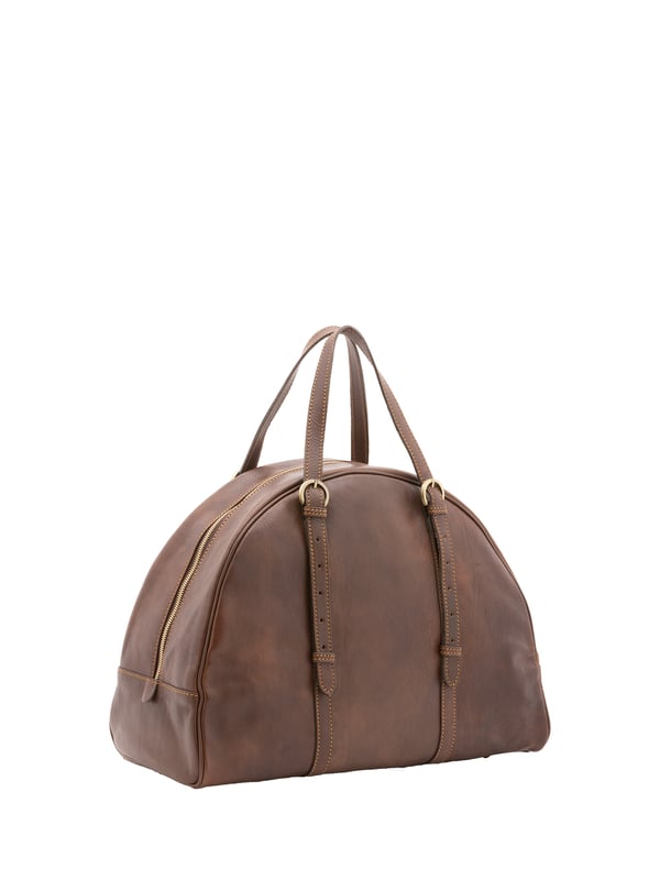 Alessia Firenze Bolsa de viaje Unisexo Bolsa de viaje unisex. El cierre es con cremallera. Los bolsillos internos son uno con cremallera. Los bolsillos externos están ausentes. Falta la correa para el hombro. El mango es de piel. Hay un compartimento interno. El material exterior es 100% Piel Auténtica. Internamente está forrado en algodón. Medidas: 47x34x22 cm. Hecho en Italia