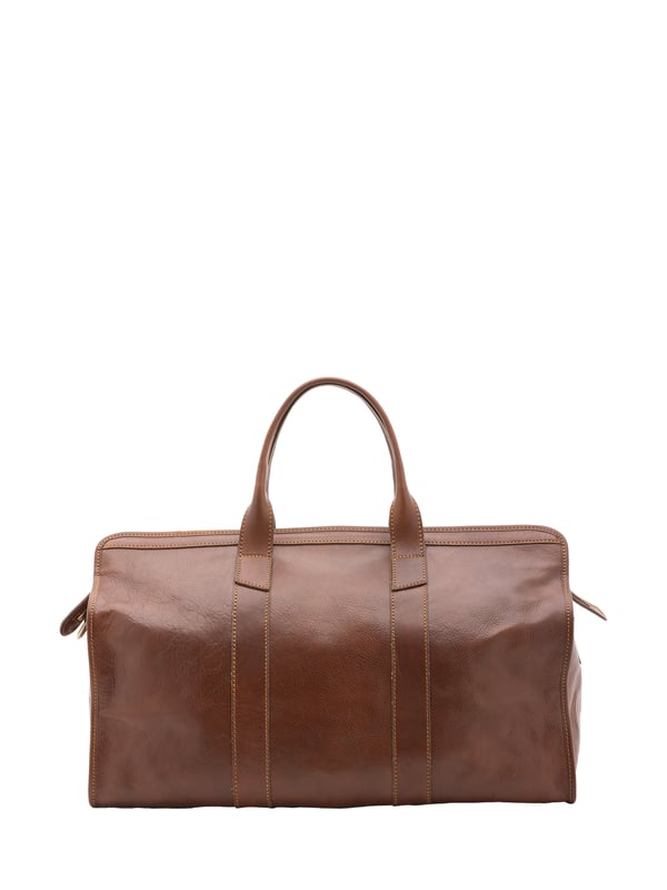 Alessia Firenze Reisetasche Unisex Unisex-Reisetasche mit Reißverschluss. eine mit Reißverschluss-Innentaschen. fehlende Außentaschen. verstellbarer und abnehmbarer Schultergurt aus Leder. im Ledergriff. ein Innenfach. Außenmaterial. Innen mit Baumwolle gefüttert. Maße: 53x28x26 cm. Hergestellt in Italien