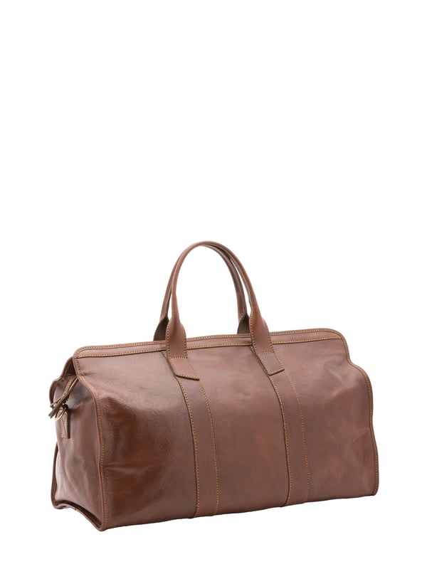 Alessia Firenze Reisetasche Unisex Unisex-Reisetasche mit Reißverschluss. eine mit Reißverschluss-Innentaschen. fehlende Außentaschen. verstellbarer und abnehmbarer Schultergurt aus Leder. im Ledergriff. ein Innenfach. Außenmaterial. Innen mit Baumwolle gefüttert. Maße: 53x28x26 cm. Hergestellt in Italien