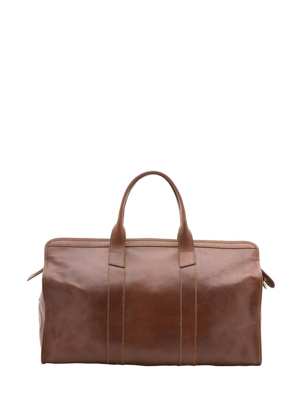 Alessia Firenze Reisetasche Unisex Unisex-Reisetasche mit Reißverschluss. eine mit Reißverschluss-Innentaschen. fehlende Außentaschen. verstellbarer und abnehmbarer Schultergurt aus Leder. im Ledergriff. ein Innenfach. Außenmaterial. Innen mit Baumwolle gefüttert. Maße: 53x28x26 cm. Hergestellt in Italien