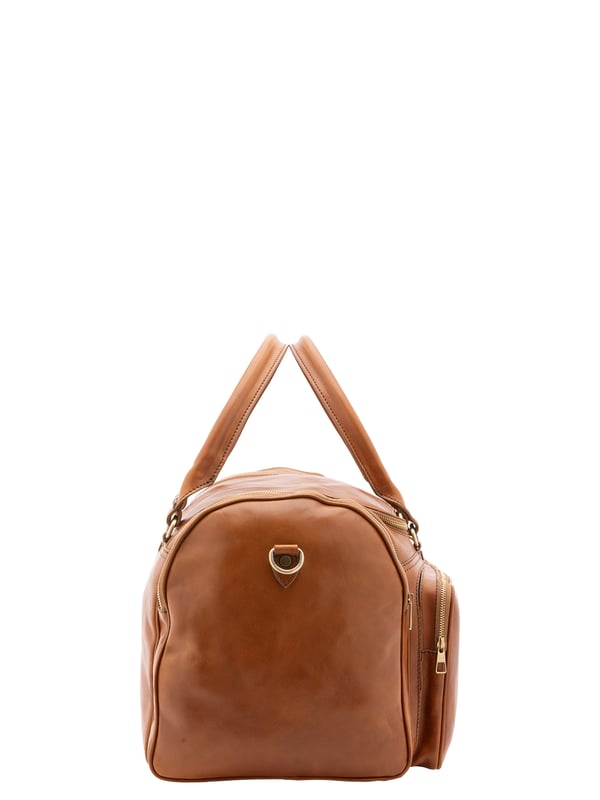 Alessia Firenze Reisetasche Unisex Unisex-Reisetasche mit Reißverschluss. eine mit Reißverschluss-Innentaschen. eine Fronttasche mit Reißverschluss und zwei seitliche Außentaschen mit Reißverschluss. verstellbarer und abnehmbarer Schultergurt aus Leder. im Ledergriff. ein Innenfach. Außenmaterial. Innen mit Baumwolle gefüttert. Maße: 52x37x29 cm. Hergestellt in Italien