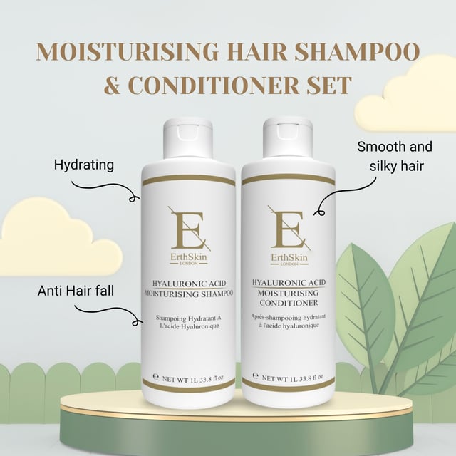 Hyaluronic Acid Moisturising Shampoo 1L + Hyaluronic Acid Moisturising Conditioner 1L Intensely moisturizes dry hair, leaving it soft and silky.
Hydrates the hair from the inside out, reducing frizz and flyaways.
Provides long-lasting nourishment, leaving hair manageable and easy to style.