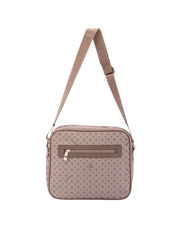 Briciole Bolso de hombro Mujer Bolso bandolera para mujer. El cierre es con cremallera. Los bolsillos internos son uno con cremallera. Los bolsillos exteriores son dos delanteros con cremallera y dos traseros con cremallera. La bandolera es ajustable en tela. Falta el mango. Hay tres compartimentos internos. El material exterior es ecopiel. Internamente está forrado en poliéster. Medidas: 24x29x11 cm. Producto de moda