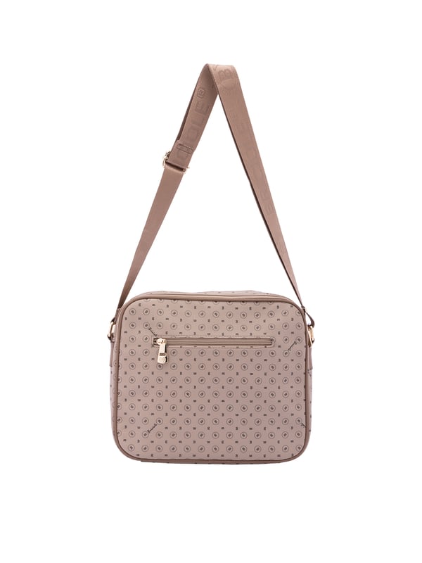 Briciole Bolso de hombro Mujer Bolso bandolera para mujer. El cierre es con cremallera. Los bolsillos internos son uno con cremallera. Los bolsillos exteriores son dos delanteros con cremallera y dos traseros con cremallera. La bandolera es ajustable en tela. Falta el mango. Hay tres compartimentos internos. El material exterior es ecopiel. Internamente está forrado en poliéster. Medidas: 24x29x11 cm. Producto de moda