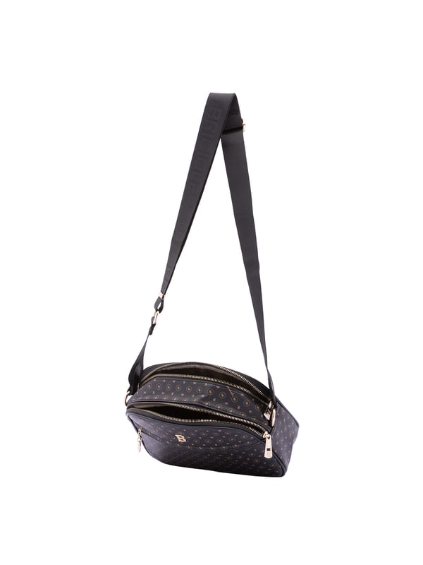 Briciole Bolso de hombro Mujer Bolso bandolera para mujer. El cierre es con cremallera. Los bolsillos internos son uno con cremallera. Los bolsillos externos son uno delantero con cremallera y otro trasero con cremallera. La bandolera es ajustable en tela. Falta el mango. Hay dos compartimentos internos. El material exterior es ecopiel. Internamente está forrado en poliéster. Medidas: 19x26x9 cm. Producto de moda