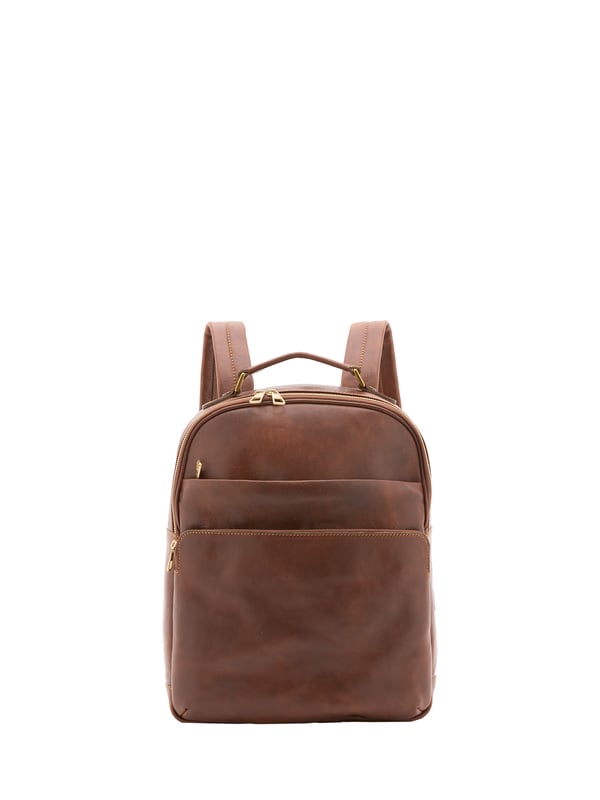 Unisex-Rucksack mit Reißverschluss. eine offene Innentasche. zwei vordere Außentaschen mit Reißverschluss. verstellbarer Schultergurt aus Leder. im Ledergriff. ein Innenfach.  Außenmaterial. Innen mit Baumwolle gefüttert. Maße: 39x31x10 cm. Hergestellt in Italien