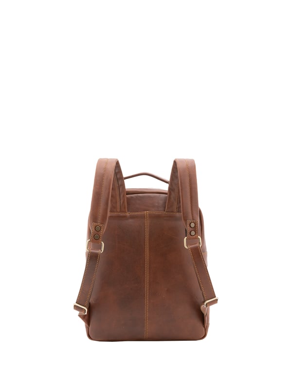 Unisex-Rucksack mit Reißverschluss. eine offene Innentasche. zwei vordere Außentaschen mit Reißverschluss. verstellbarer Schultergurt aus Leder. im Ledergriff. ein Innenfach.  Außenmaterial. Innen mit Baumwolle gefüttert. Maße: 39x31x10 cm. Hergestellt in Italien