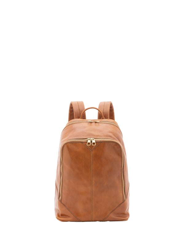 Mochila unisex. El cierre es con cremallera. Los bolsillos internos son uno abierto. Los bolsillos externos son uno frontal con cremallera. La bandolera es ajustable en piel. El mango es de piel. Hay un compartimento interno. El material exterior es 100% Piel Auténtica. Internamente está forrado en algodón. Medidas: 30x46x17 cm. Hecho en Italia