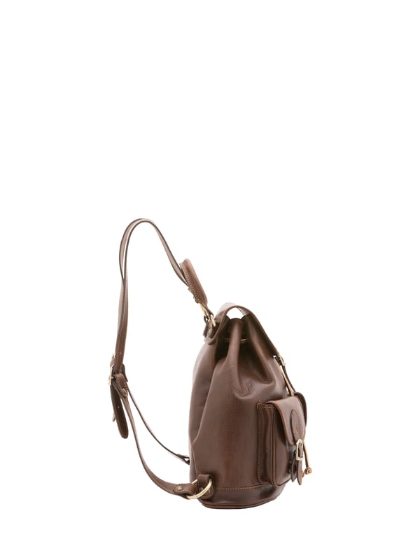 Alessia Firenze Rucksack Unisex Unisex-Rucksack mit Magnetknopf und Kordelzugverschluss. eine mit Reißverschluss-Innentaschen. zwei vordere Außentaschen mit Schnalle. verstellbarer Schultergurt aus Leder. im Ledergriff. ein Innenfach. Außenmaterial. Innenfutter aus echtem Leder. Maße: 31x35x13 cm. Hergestellt in Italien