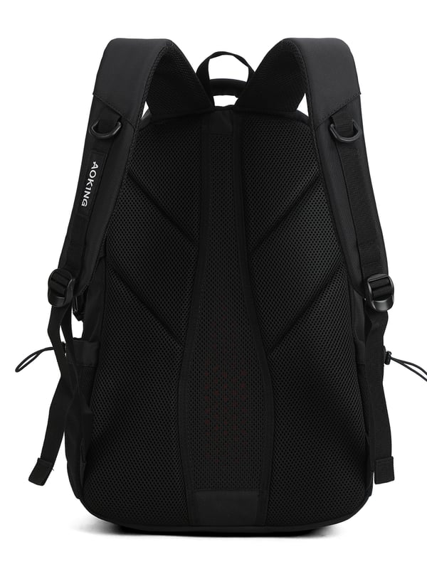 Aoking Mochila Hombres Mochila de hombre. El cierre es con cremallera. Los bolsillos internos son bolsillos multifuncionales. Los bolsillos externos son dos frontales con cremallera y dos bolsillos laterales abiertos. La bandolera es ajustable en tela. El mango es de tela. Hay dos compartimentos internos. El material exterior es 100% Poliéster. Internamente es 100% Poliéster. Medidas: 34x48x16 cm. Producto de moda