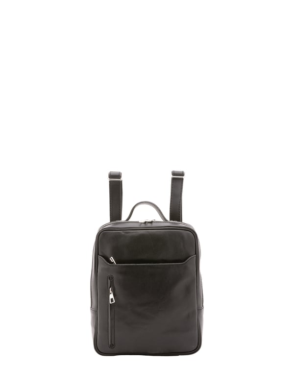 Alessia Firenze Rucksack Unisex Unisex-Rucksack mit Reißverschluss. eine mit Reißverschluss-Innentaschen. zwei Außentaschen vorne mit Reißverschluss und eine hinten mit Reißverschluss. verstellbarer Schultergurt aus Leder. im Ledergriff. ein Innenfach. Außenmaterial. Innen mit Baumwolle gefüttert. Maße: 27x36x8 cm. Hergestellt in Italien